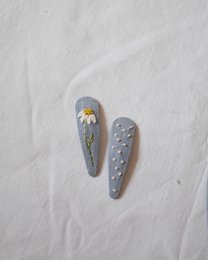 Haarspeldjes blauwe narcis + stippen