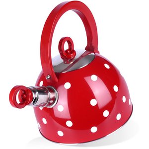 Whistling Kettle Steel Red Polka Dots 1.5 l