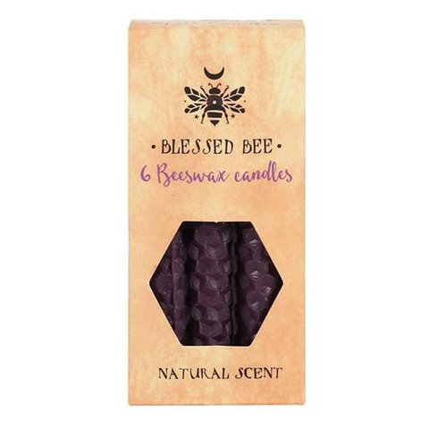 Pack of 6 'Purple' Beeswax Spell Candles