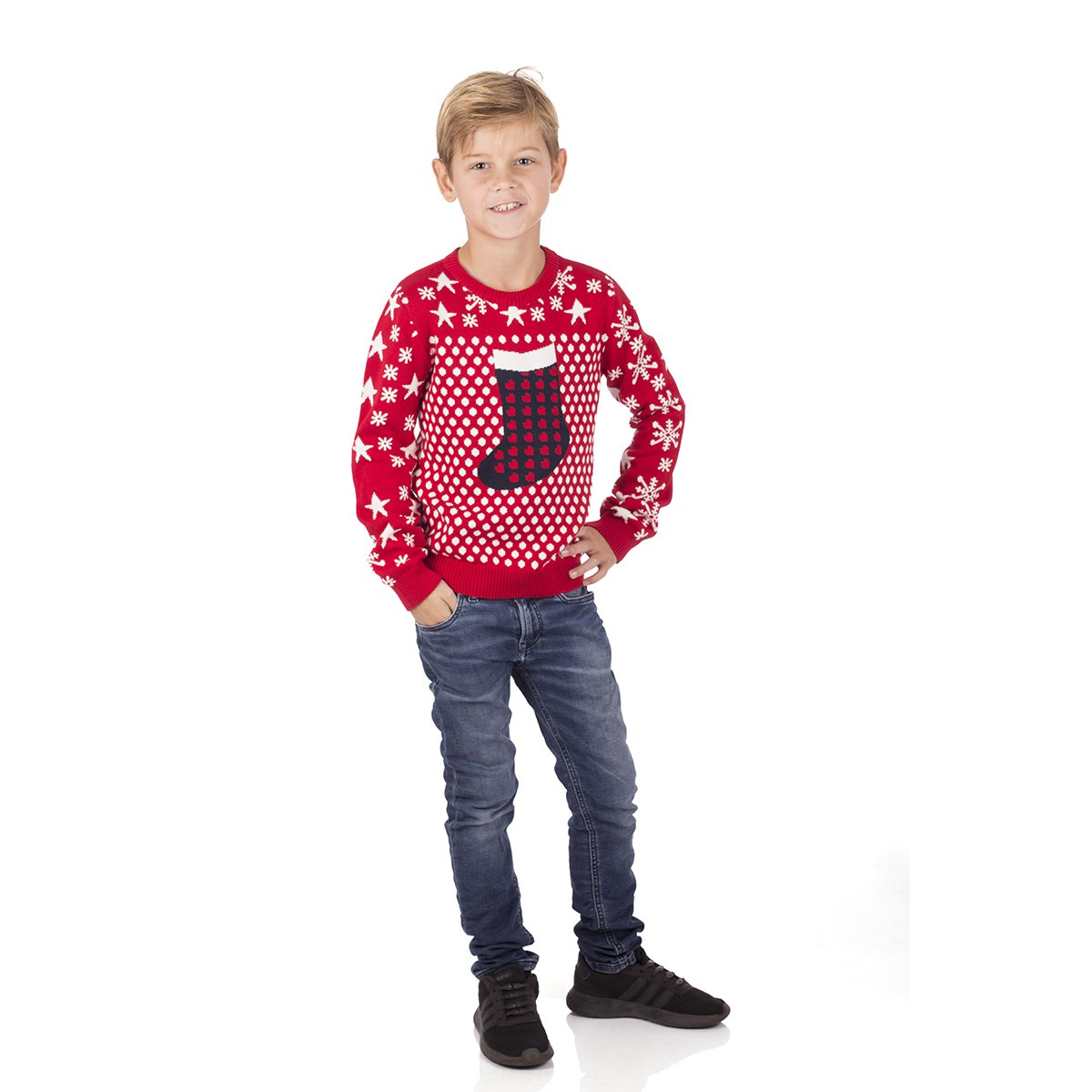 Sweater de Navidad Niños - Red de calcetín de Navidad