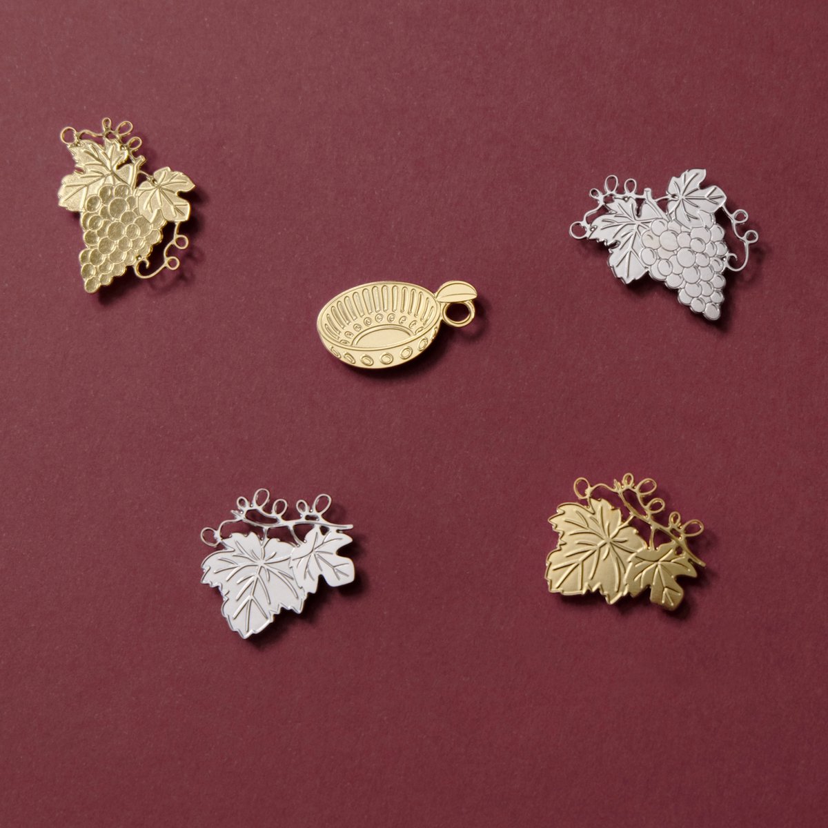 magnetic brooch - oenology - silver tastevin