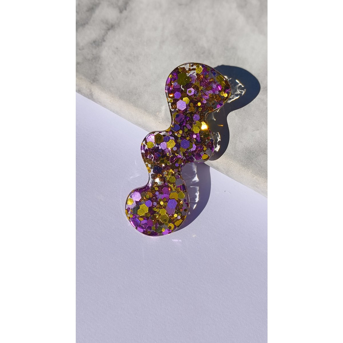 ⋒ pacchetto di clip per capelli in resina - Glitter Royal (8 articoli) ⋒