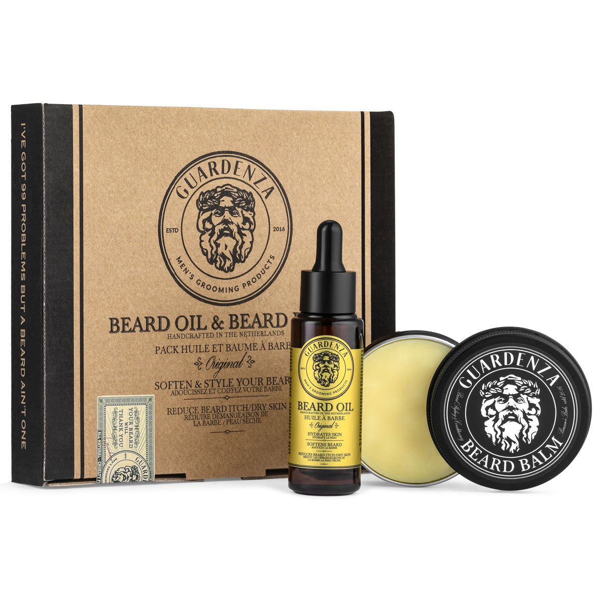 Guardenza Beard Set - Beard Balm 60 ml & Beard Oil 30 ml