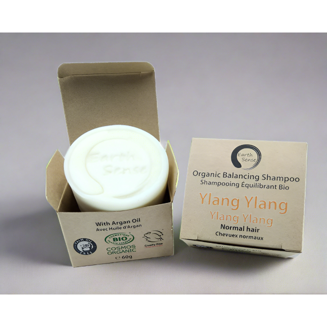 Bio -zertifizierter Ausgleich solides Shampoo - Ylang Ylang - Normal & alle Haartypen 60g