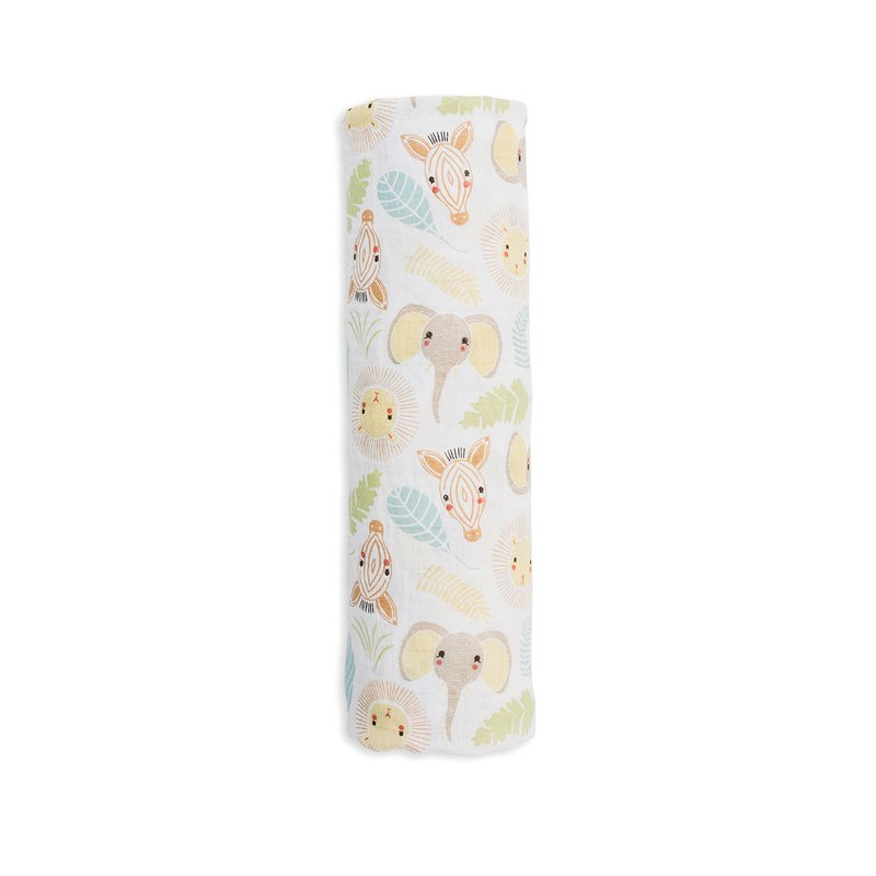 Lulujo swaddle 120x120 - Jungle Safari