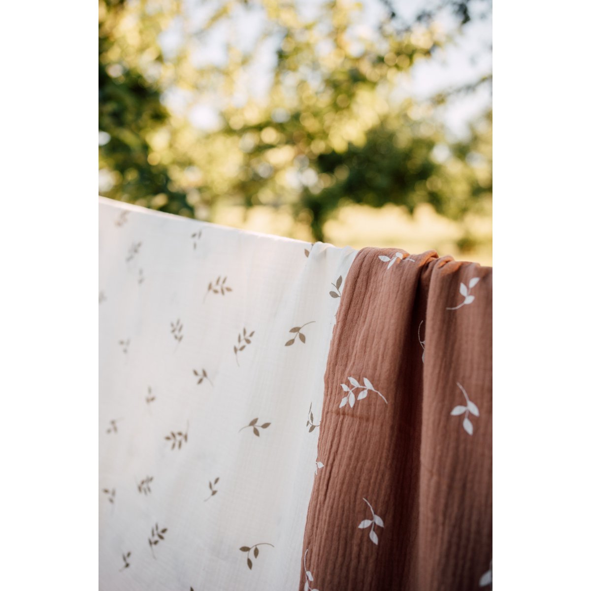 Tisu Baby Duette Couverture et taie d'oreiller, feuilles de caramel