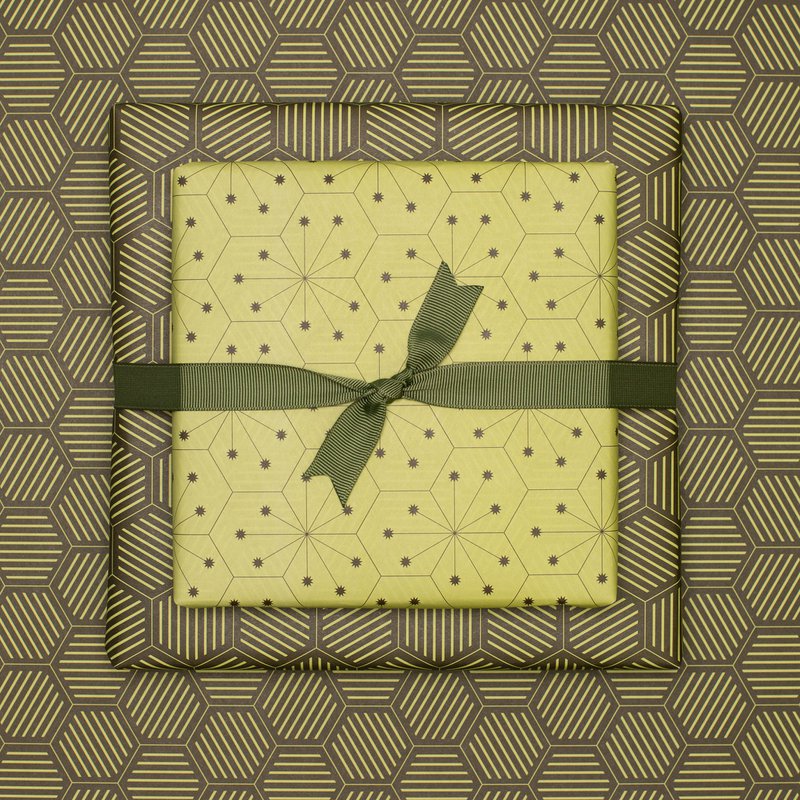 Papier d'emballage vert, papier d'emballage graphique vert clair et vert foncé, merveilleusement emballé pour les cadeaux de Pâques, pour emballer des cadeaux masculins ou comme cadeaux de Noël