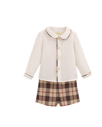 Baby boy plaid shirt and shorts set P151-11608174