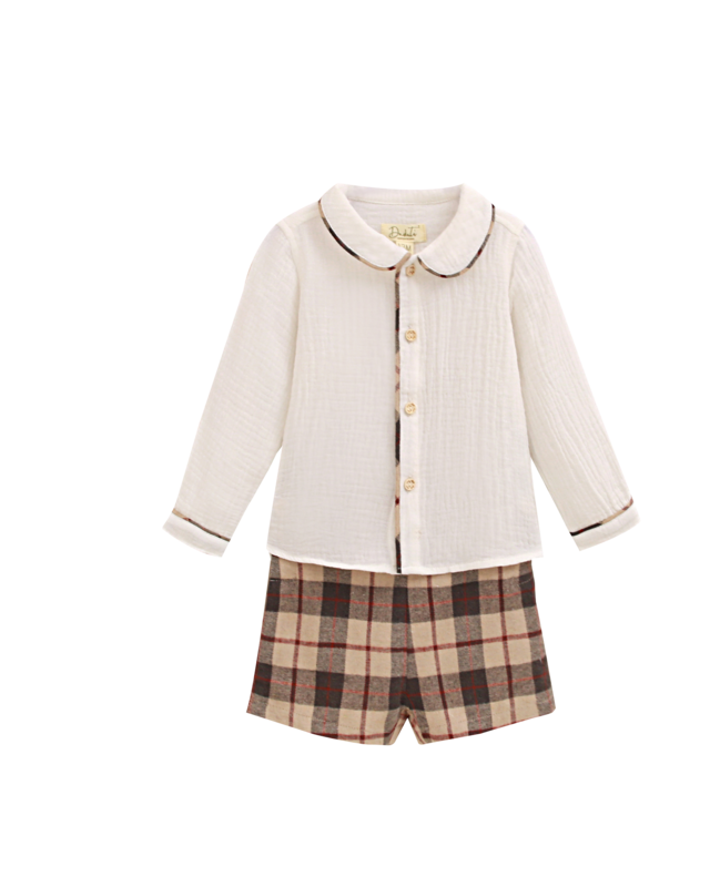 Baby boy plaid shirt and shorts set P151-11608174
