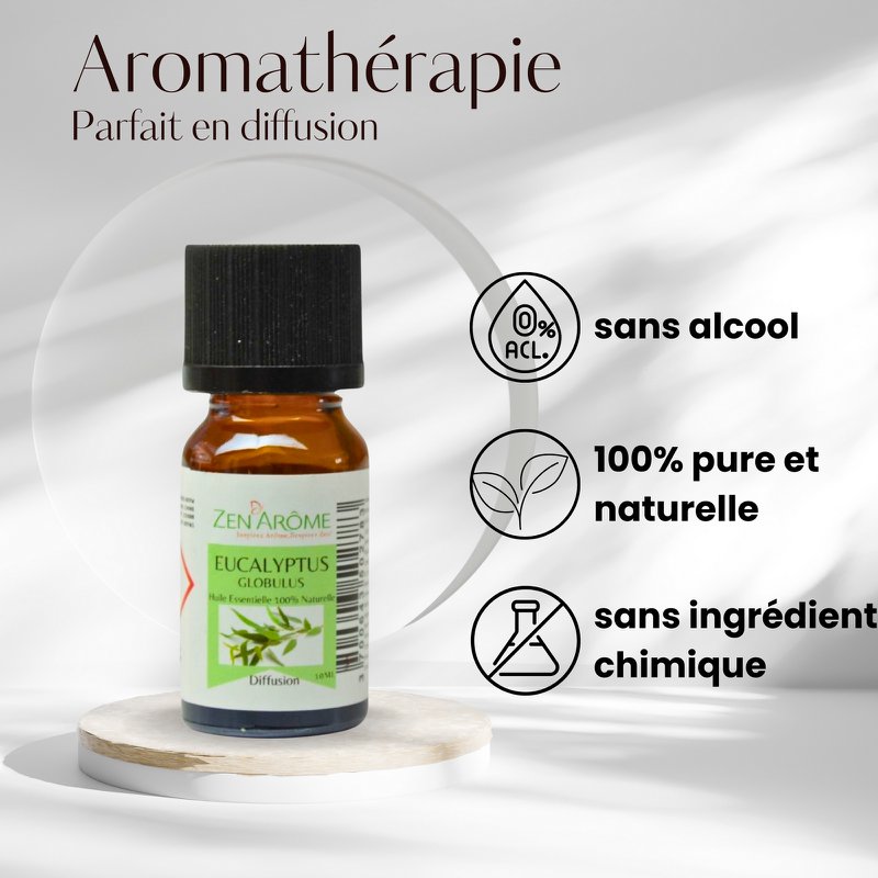 Etherische olie - Eucalyptus - 10 ml - Gebruik voor diffusie - Verpakt in Frankrijk