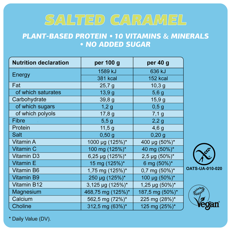 Vegansk glutenfri bar "Saltede karamel" 40g
