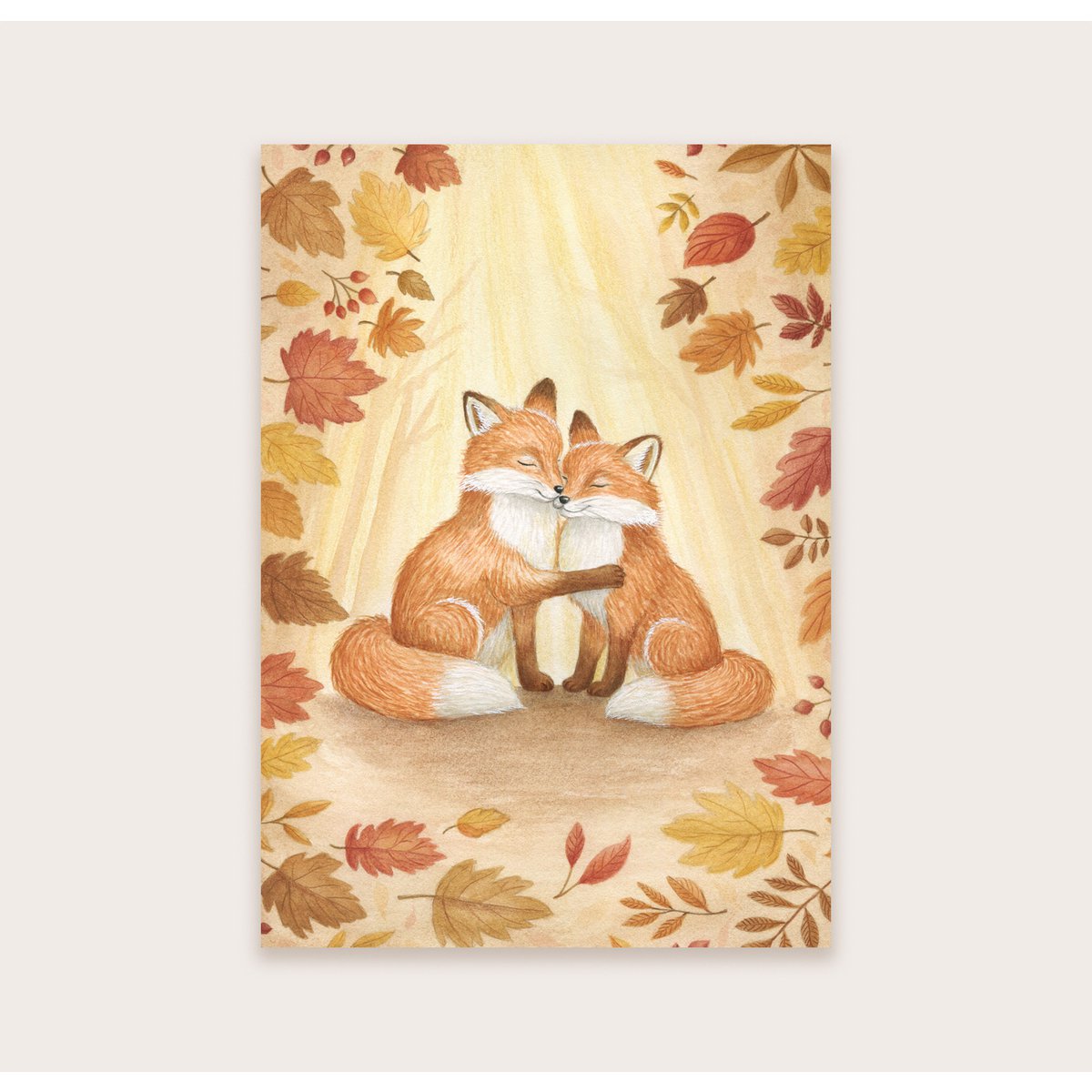 Postkartenfüchse im Herbst