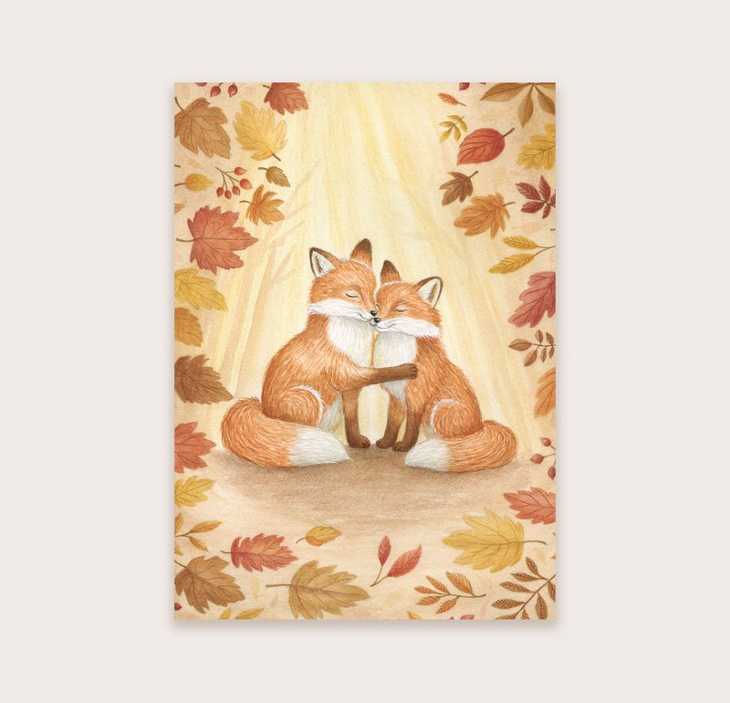 Postkartenfüchse im Herbst