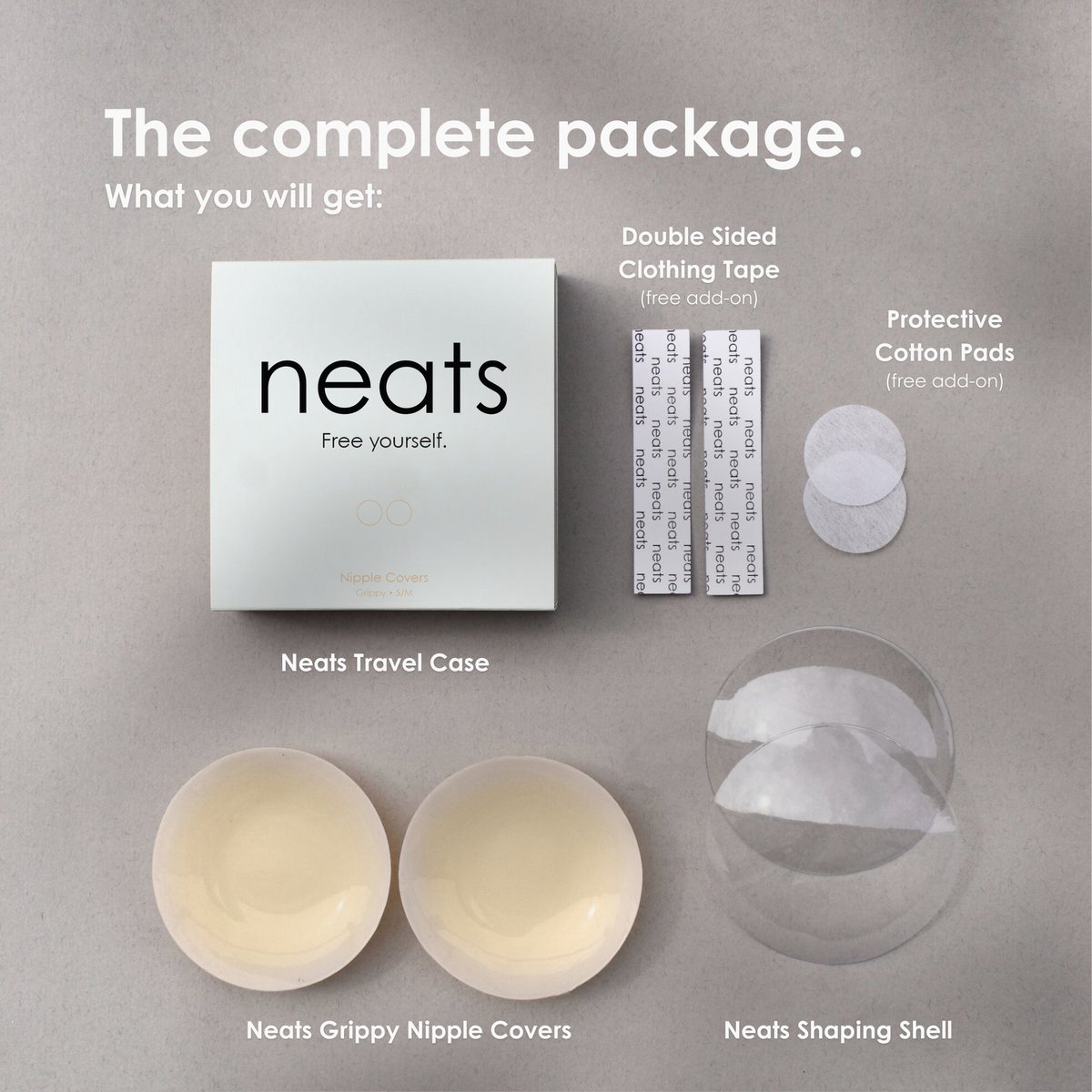 Neats Grippy siliconen tepelcovers - 1 paar (parel)