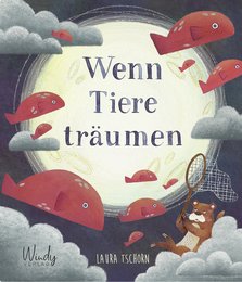 Whimsical children's book with illustrations of dreaming animals in a fantastical landscape. Includes colorful depictions of various animals like fish, birds, and a deer.