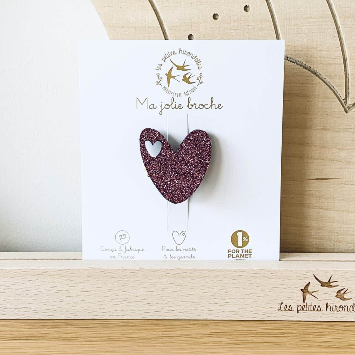Glitter brooch - Heart