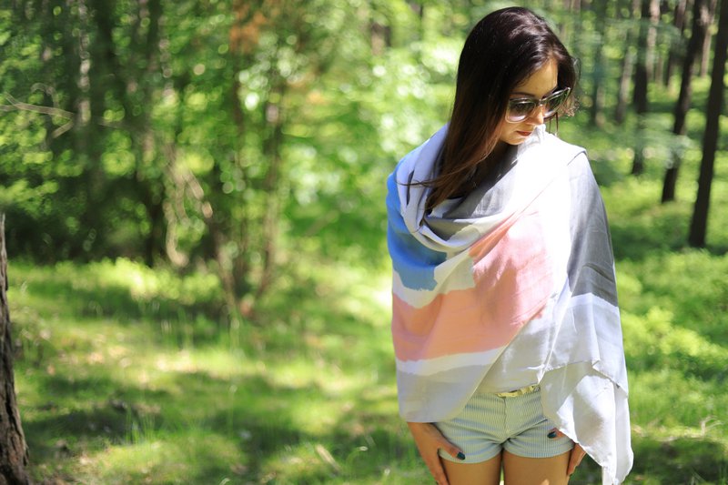 Viscose Pareo i pastelfarver