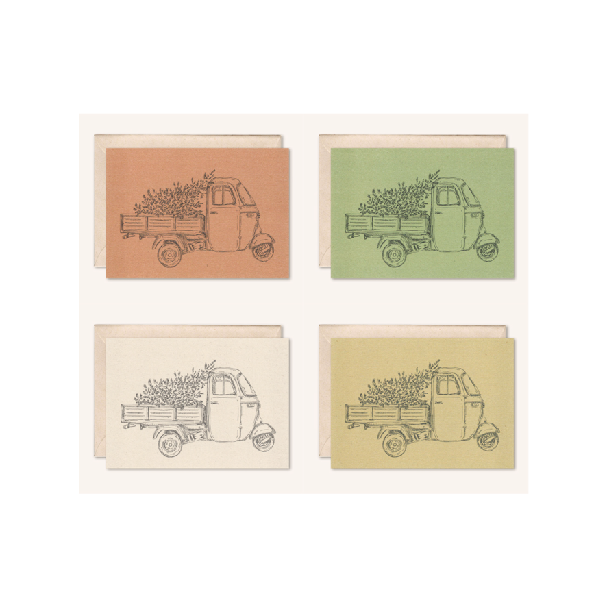 Sustainable card + envelope | Van Ape Christmas Tree | Peach