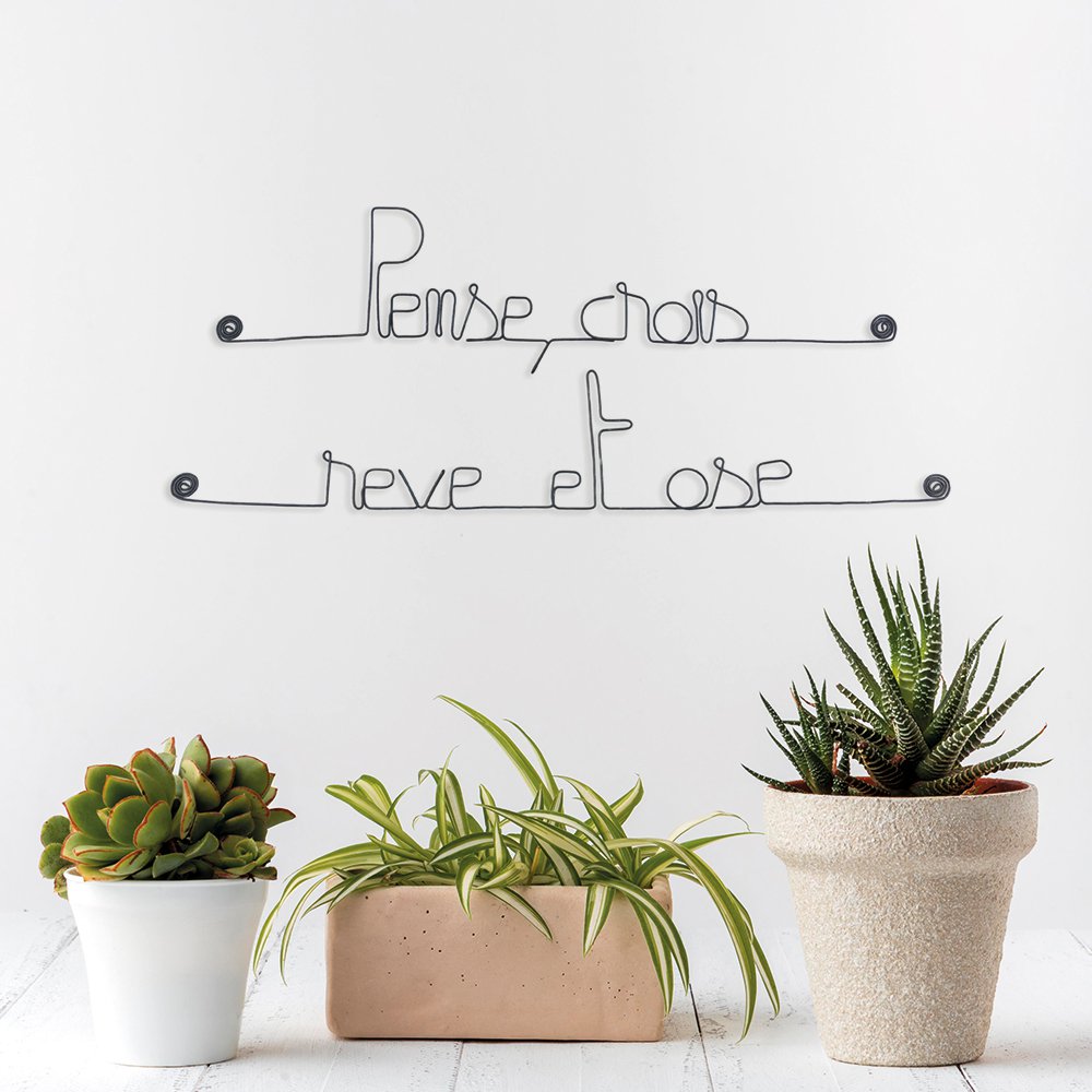 Décoration Murale en Fil de Fer - Citation Chambre Rêves