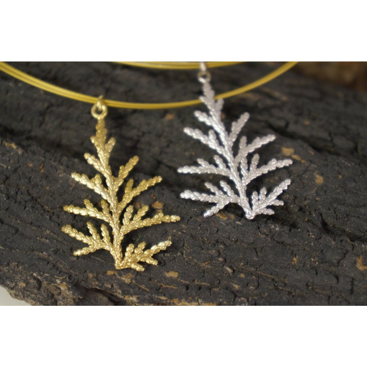 Cypress Leaf-ketting: verguld, delicaat natuurontwerp - milieuvriendelijk