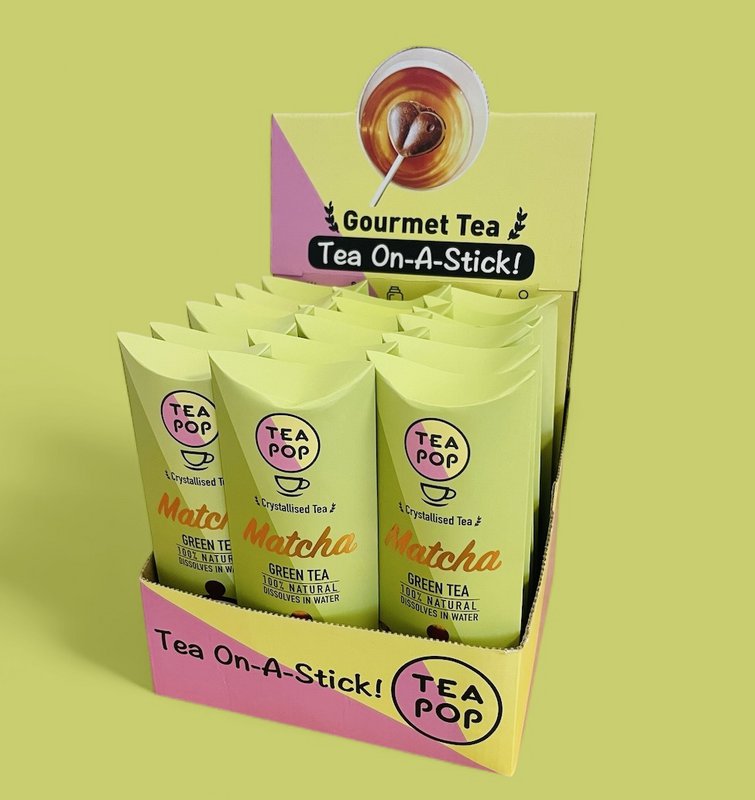 TE-POP Te-på-en-pind | Matcha | 20 Sticks Displaybakke