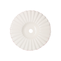 Lampenschirm aus Keramik, D 39 H 8 cm, rosa Rand