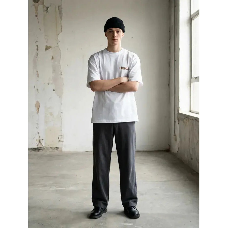 T-Shirt Bianca Rest Boxy Fit 100% Cotone | Horda Brand