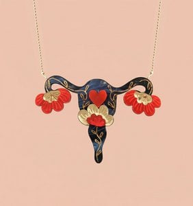 Uterus black necklace