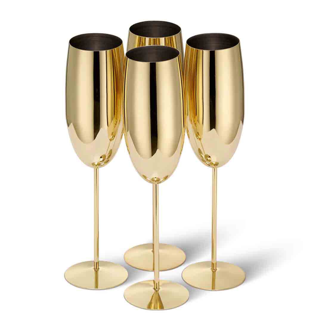 Champagne flute Goud 4x28,5cl