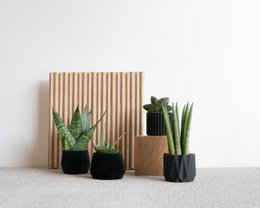 Set van 4 potten Zwart – Oslo Origami Kobe Stockholm