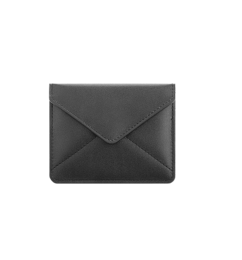 Black leather envelope-style car key signal blocker for smartphones. Blocks RFID signals to prevent unauthorized access.
