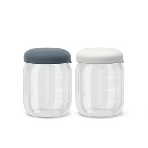 Voedselopslagpot ingesteld in borosilicaatglas 180 ml - wolk / storm