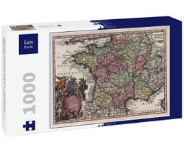 Lais Puzzle Matthäus Seutter Map - Atlas Novas Indicibus Instructus (1744) - Gallia (Frankrig) - Motive Series 1000 Dele