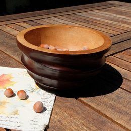 Træskål - frugtskål - salatskål - model Twist - chokolade - forskellige størrelser