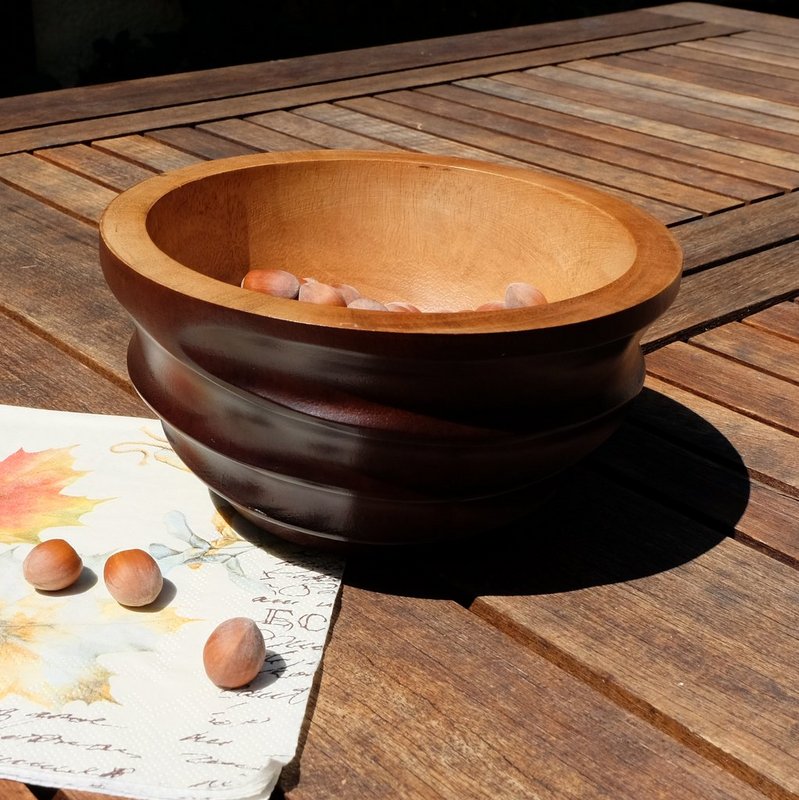 Holzschale - Obstschale - Salatschale - Modell  Twist - choco - verschiedene Größen