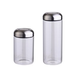 Laguiole conservation boxes (2 parts, stainless steel and glass)