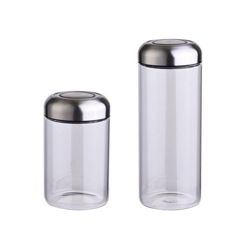 Laguiole conservation boxes (2 parts, stainless steel and glass)