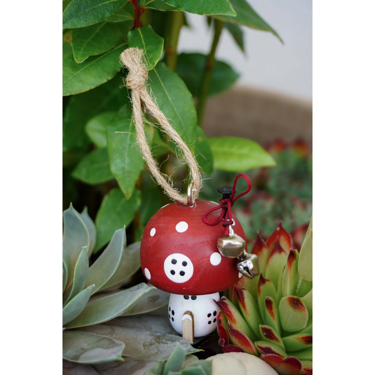 Fungo in legno rosso 3,9x5,8 cm Rosa Isabelle