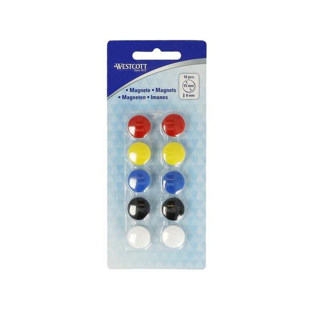 Magneet Westcott matchende pak på 10st. 15mmx8mm 100gr. hætte: 3-4 eller 80gr. papir