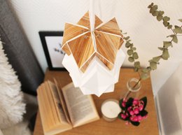 Trævæglampe og lille ophæng Origami Paper og Ecowood