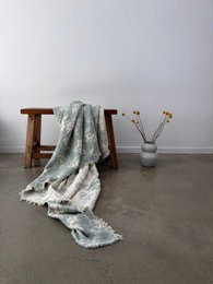 Muslin blanket - ROSE - light blue-white - 2.20 x 2.50 m
