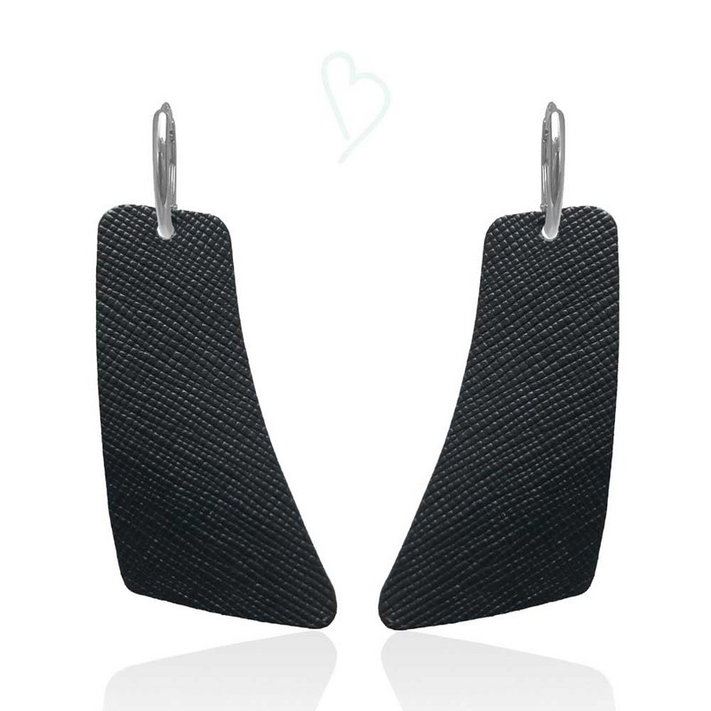 Leren oorbellen 'Flair' Bizarre Black