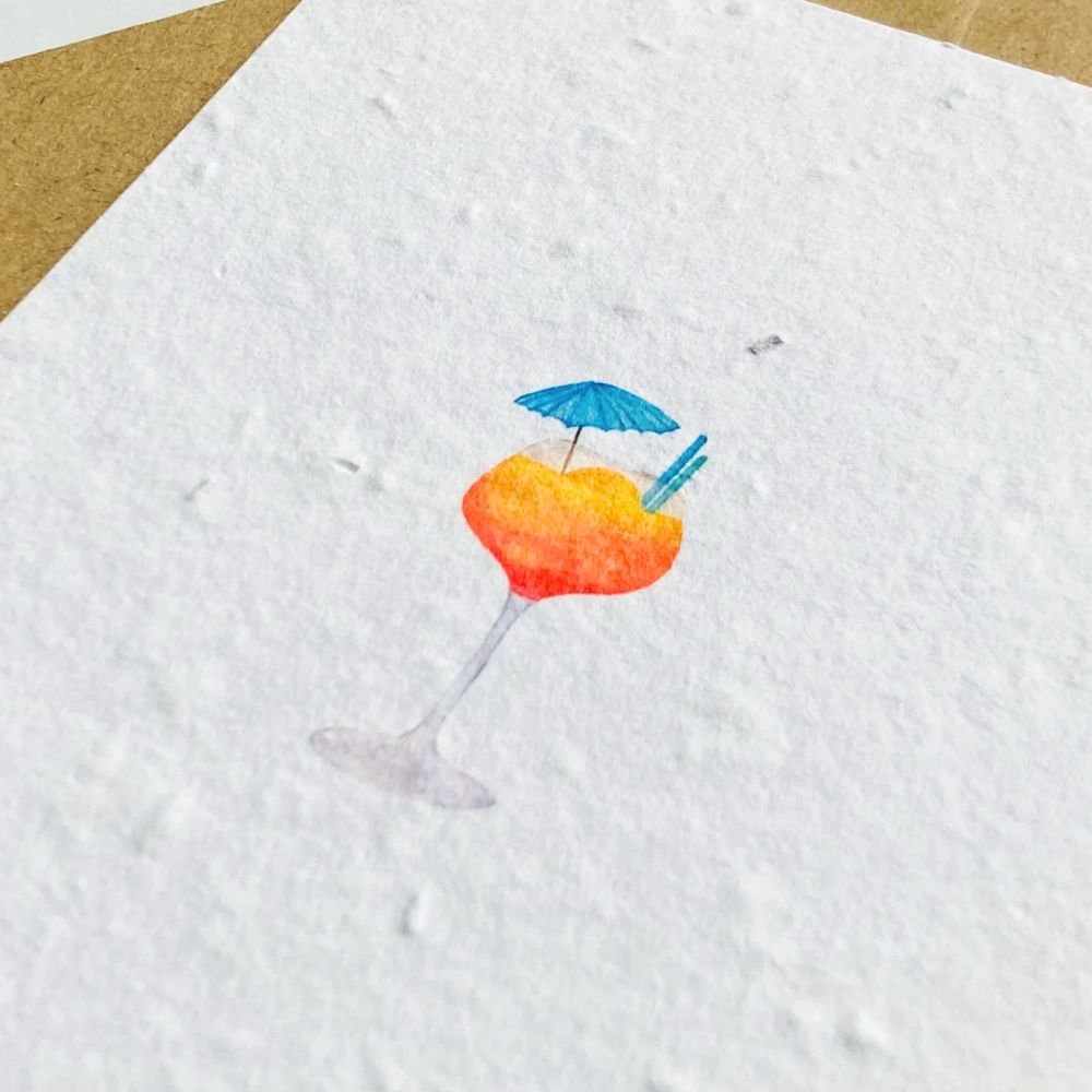 Biglietto d'auguri piantabile “Cocktail” | Carta seme
