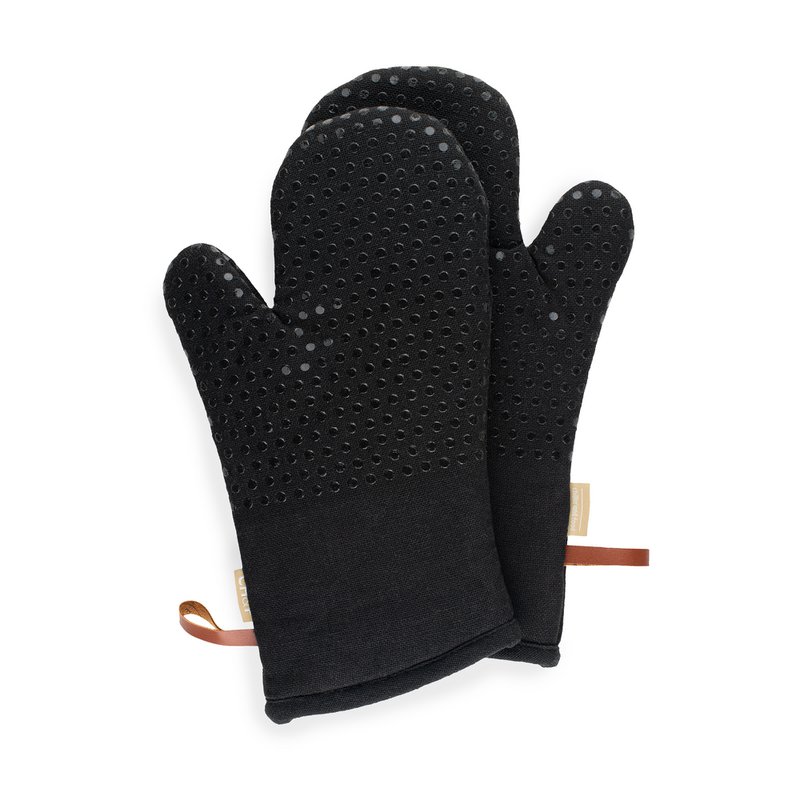 CH&F Ofenhandschuhe 100 % Baumwolle | Silikonpunkte | 18x33cm