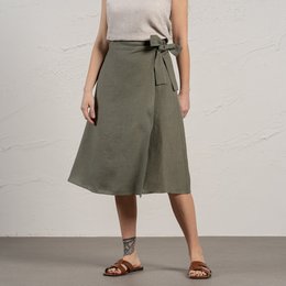 Falda Cruzada De Lino Beverly