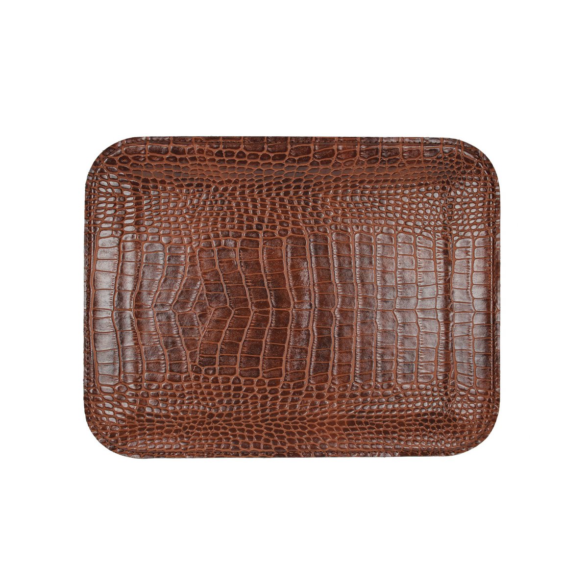 Plateau plat petit crocodile marron clair