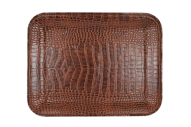 Plateau plat petit crocodile marron clair