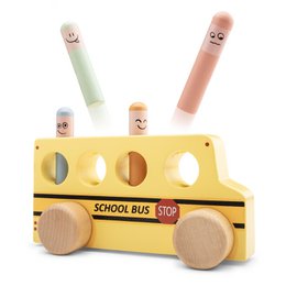 Autobus scolaire pop-up en bois