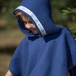 Marineblå Honeycomb Baby Bath Poncho