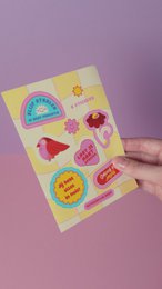 Stickervel ‘Liefde om te Plakken’ – Geel